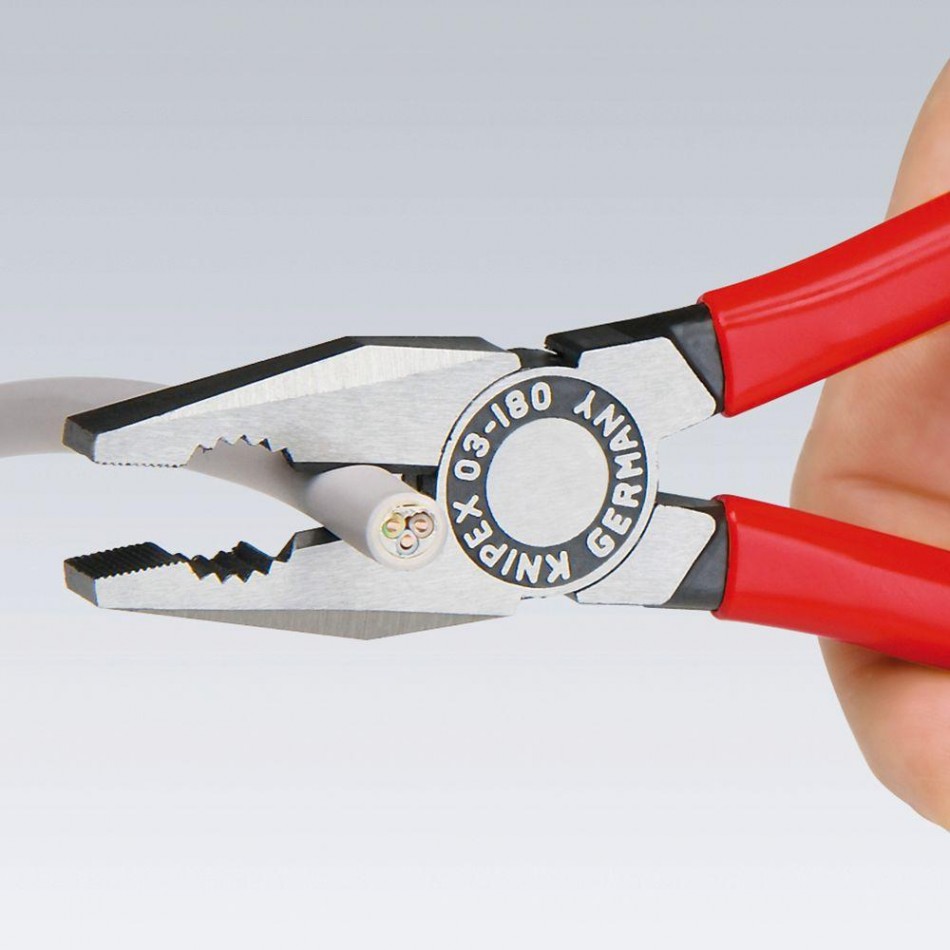 Клещи комбинирани Knipex 180mm с PVC покритие на дръжките Клещи комбинирани Knipex 180mm с PVC покритие на дръжките
