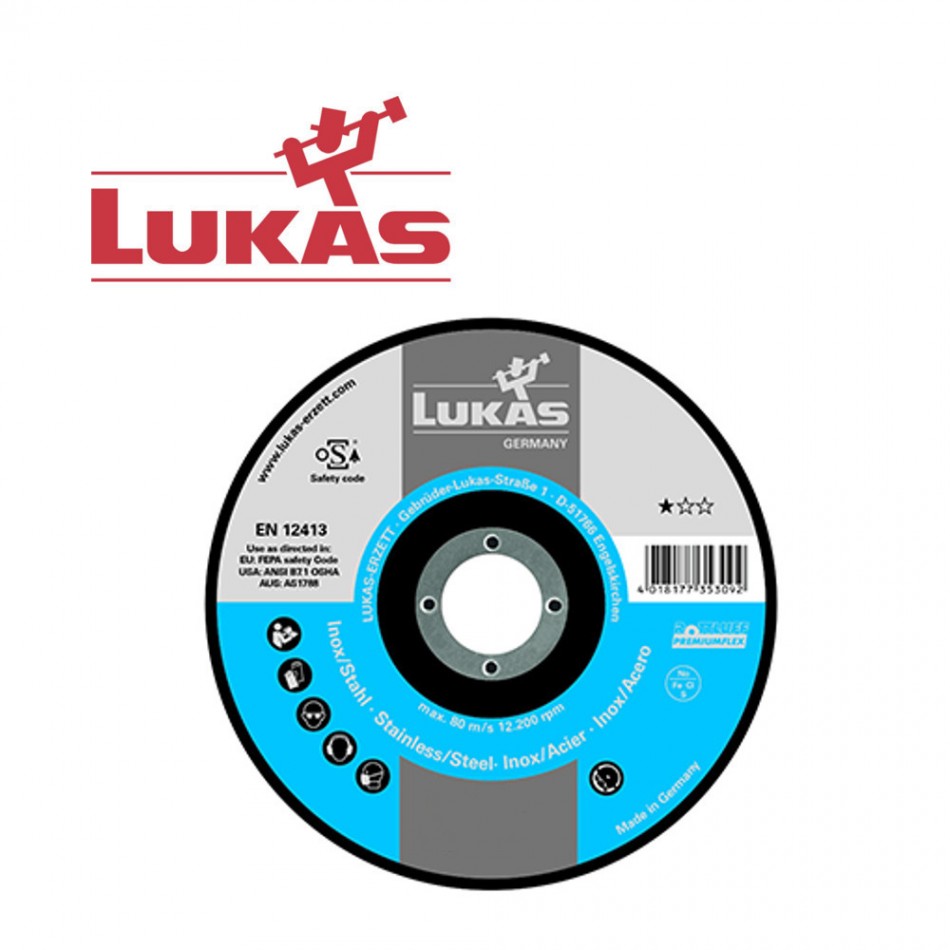 10 бр. Диск за рязане 115x1.0 A60S INOX Lukas 10 бр. Диск за рязане 115x1.0 A60S INOX Lukas