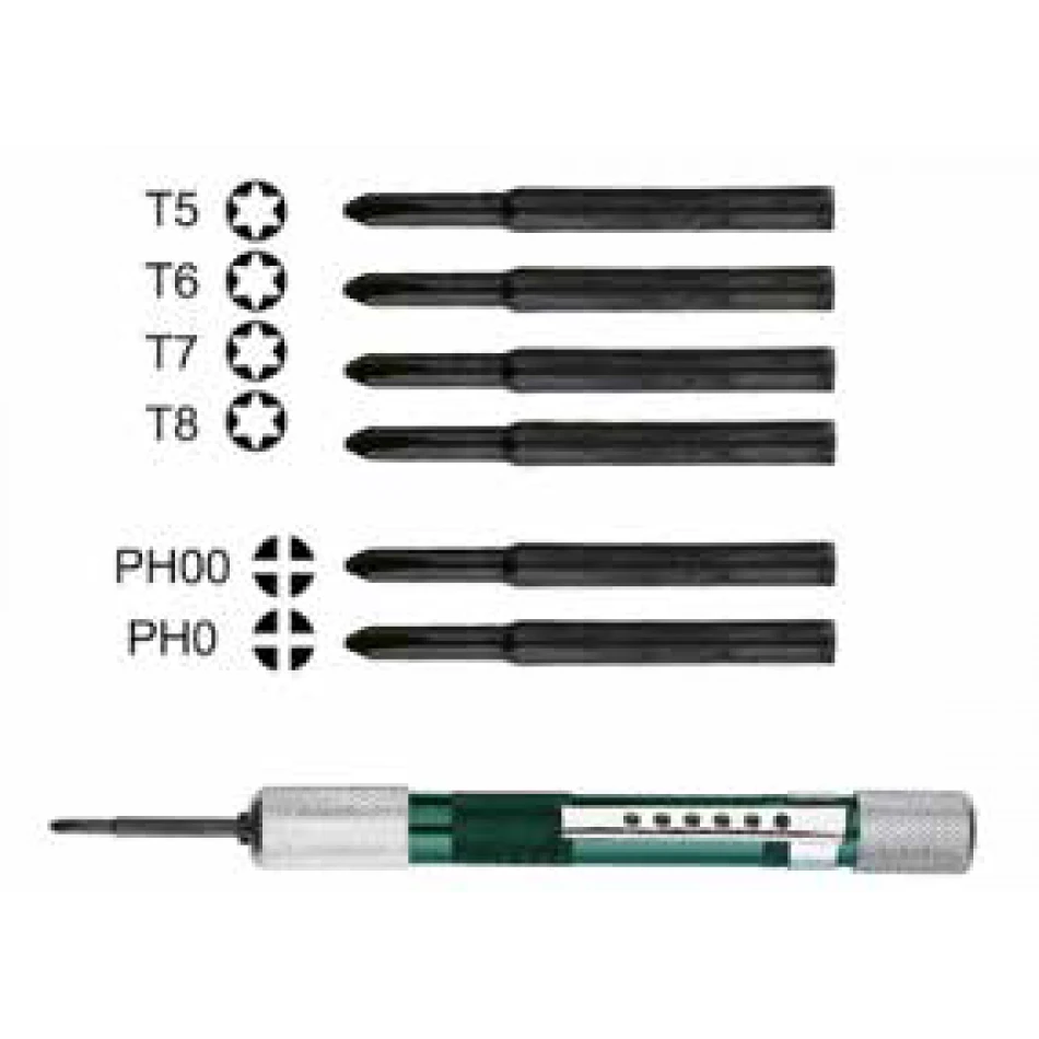 Микроотвертка с TORX и кръстати накрайници Микроотвертка с TORX и кръстати накрайници