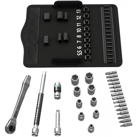 Комплект тресчотка WERA Zyklop Metal 1/4“ вложки и накрайници - 28 части  Комплект тресчотка WERA Zyklop Metal 1/4“ вложки и накрайници - 28 части