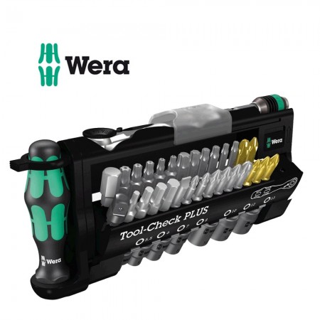 Комплект Wera Tool-Check PLUS тресчотка, ръкохватка, накрайници и вложки 39 части