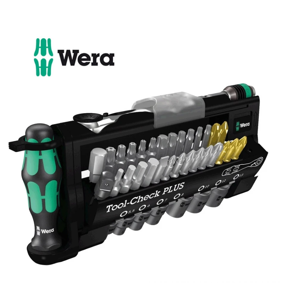 Комплект Wera Tool-Check PLUS тресчотка, ръкохватка, накрайници и вложки 39 части Комплект Wera Tool-Check PLUS тресчотка, ръкохватка, накрайници и вложки 39 части