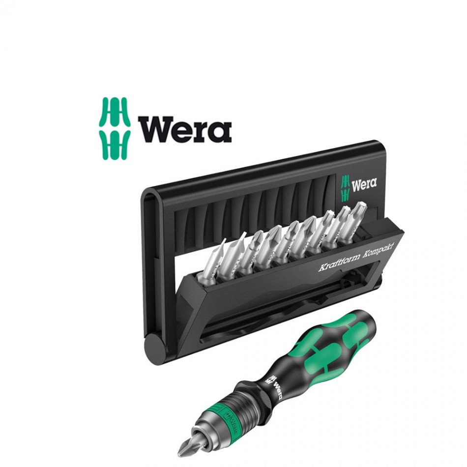 Комплект Wera KK10 - 9 бр накрайници и pъкохватка Комплект Wera KK10 - 9 бр накрайници и pъкохватка