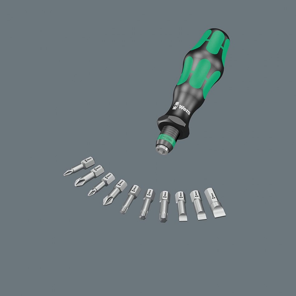 Комплект Wera KK10 - 9 бр накрайници и pъкохватка Комплект Wera KK10 - 9 бр накрайници и pъкохватка