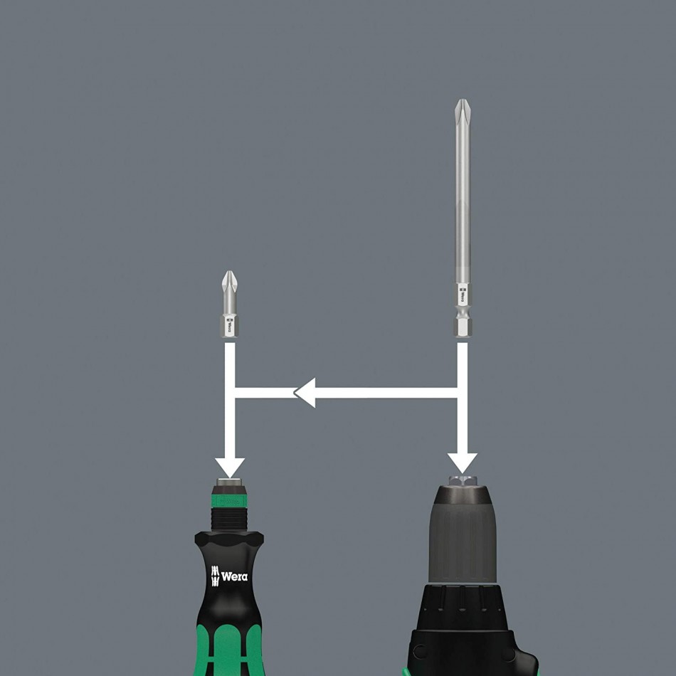 Комплект Wera KK10 - 9 бр накрайници и pъкохватка Комплект Wera KK10 - 9 бр накрайници и pъкохватка