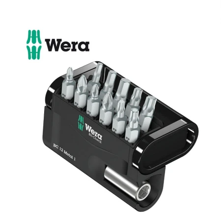 Комплект Wera Bit-Chek Metal1- 12 бр накрайници с държач