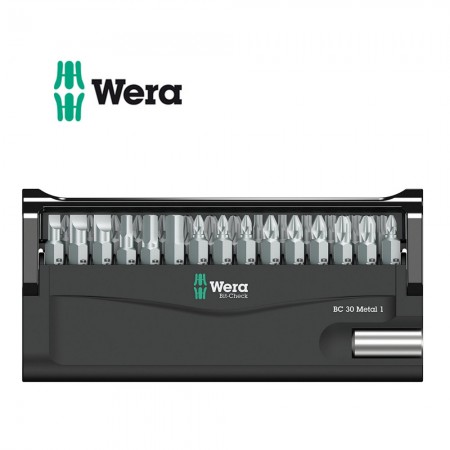 Комплект Wera Bit-Chek Metal1- 30 бр накрайници с държач  Комплект Wera Bit-Chek Metal1- 30 бр накрайници с държач