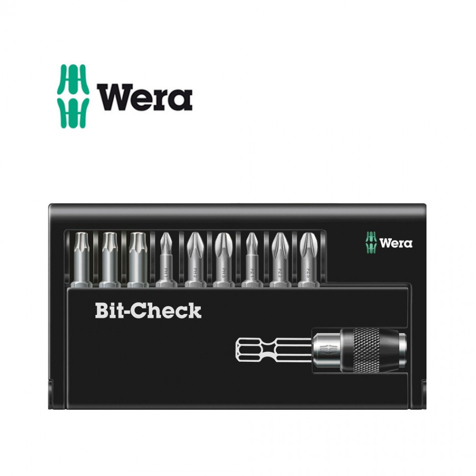 Комплект Wera Bit-Check - 9 бр накрайници с държач Комплект Wera Bit-Check - 9 бр накрайници с държач